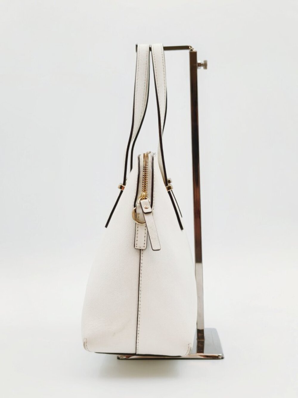 Kate Spade New York Cream Saffiano Leather Satchel Shoulder Bag Crossbody - Picture 3 of 13